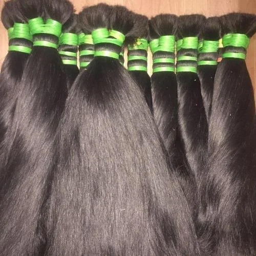Jet Black Non Remy Bulk Human Hair Supply