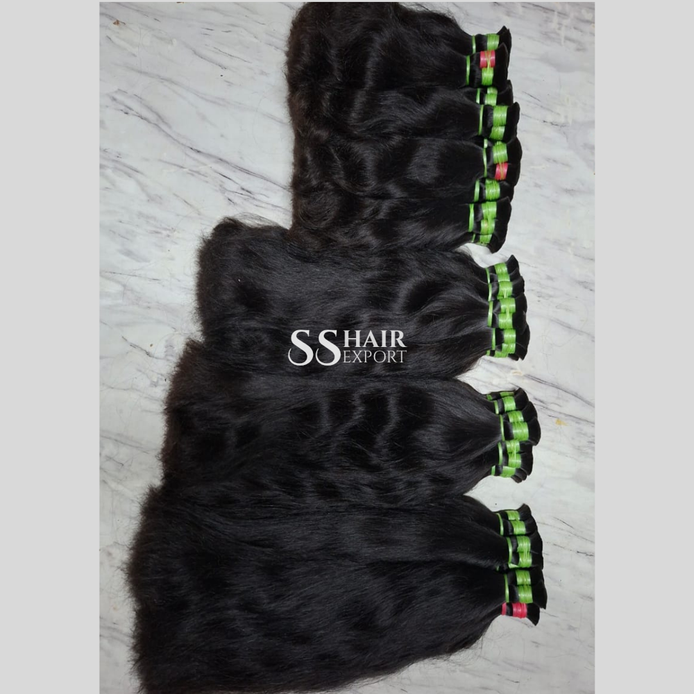 Non-Remy Double Drawn Indian Raw Hair Bulk Human Hair Supplier