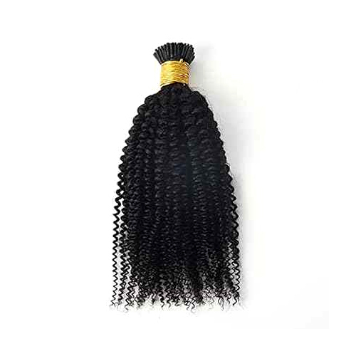 Kinky Curly I-Tip Hair Extensions Hot Fusion Install human hair 24in | 100gm