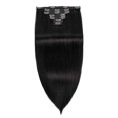 16 Inch Black Clip In Human Hair Extensions