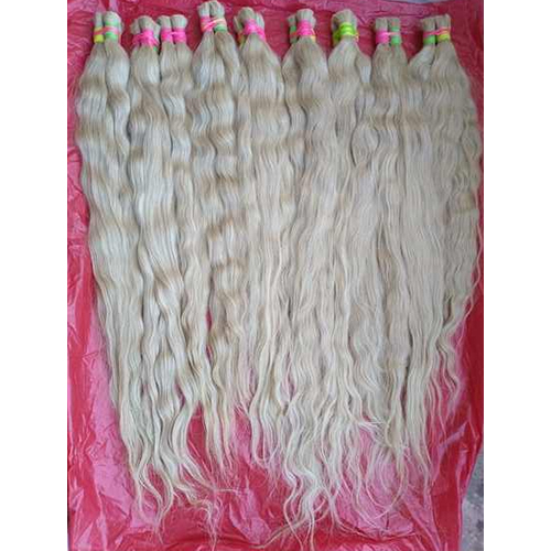 Blonde Bulk Human Hair Extensions for Weaving Braiding No Weft Top