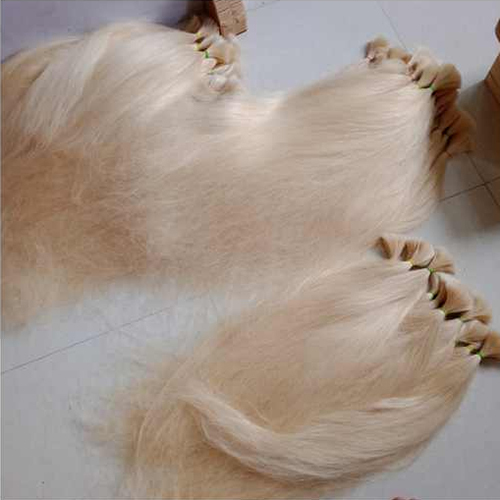 Blonde #613 Raw Human Hair Bundles Weaves Sew In Weft Extensions