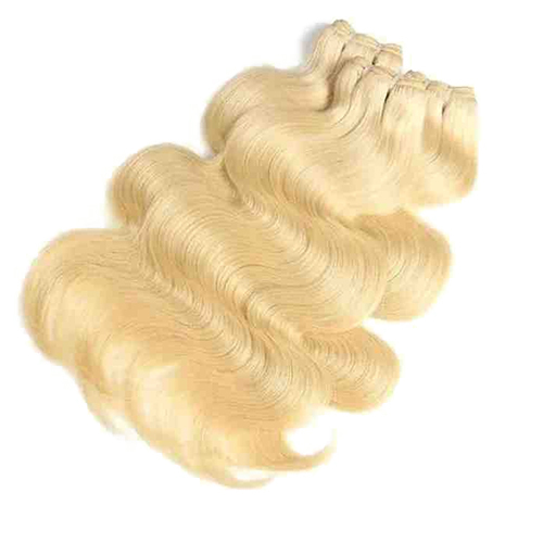 Blonde Body Wave Hair 3 Bundles Human Hair Sewn In Weave Weft Extensions