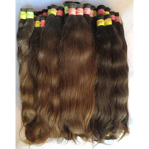 Light Brown Bulk Human Hair Braiding Natural Weaving South Indian Temple Supplier