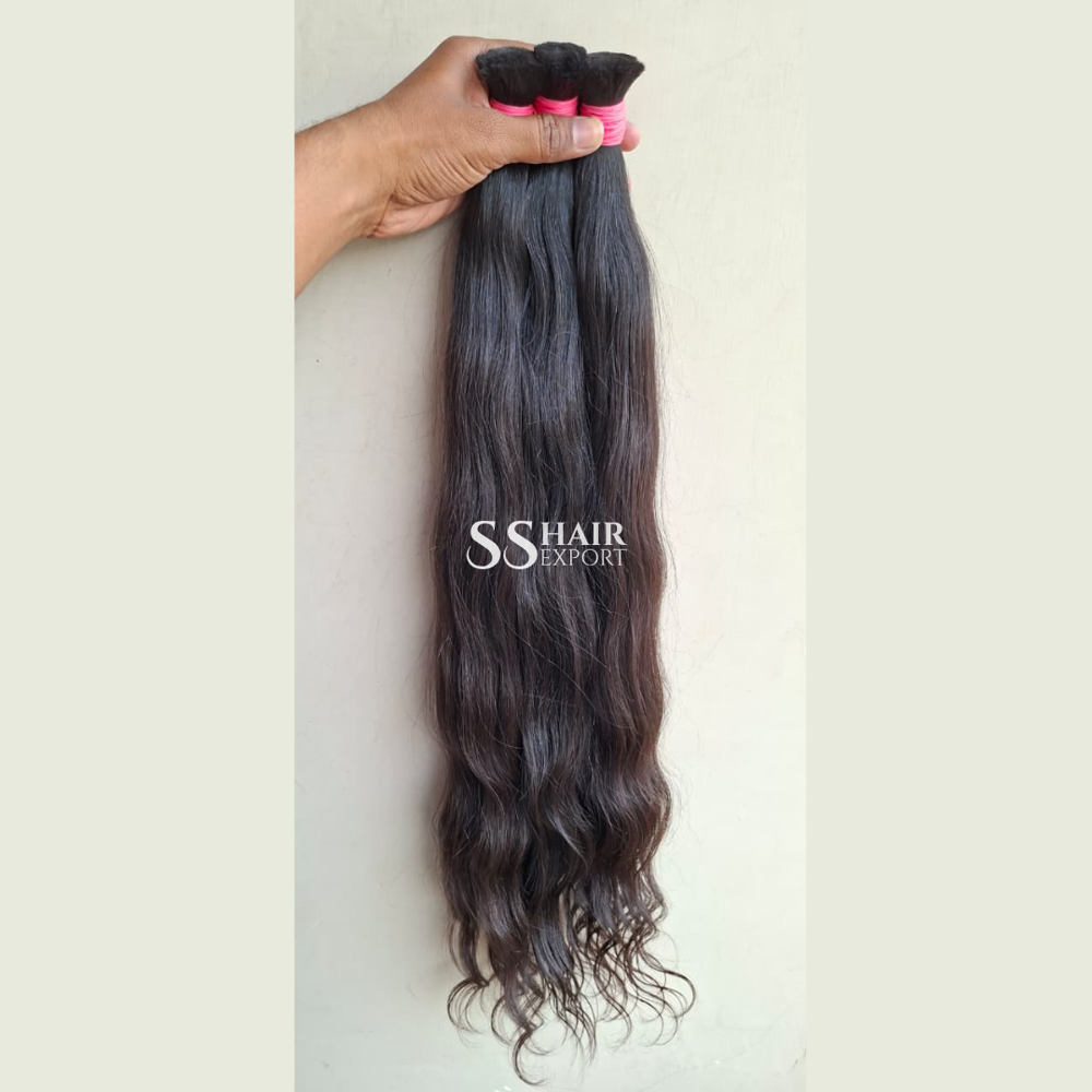 Cuticle Aligned Bulk Hair Extensions - 100% Natural Human Hair Black Color Effortless Styling for All Hair Types