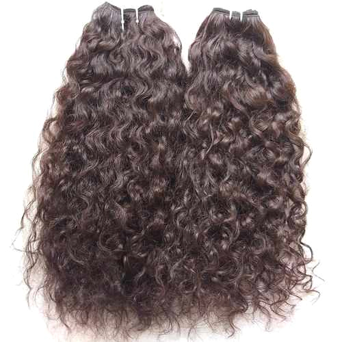 Curly Weft Hair Extensions Raw Indian Human Hair Sewn In Bundles