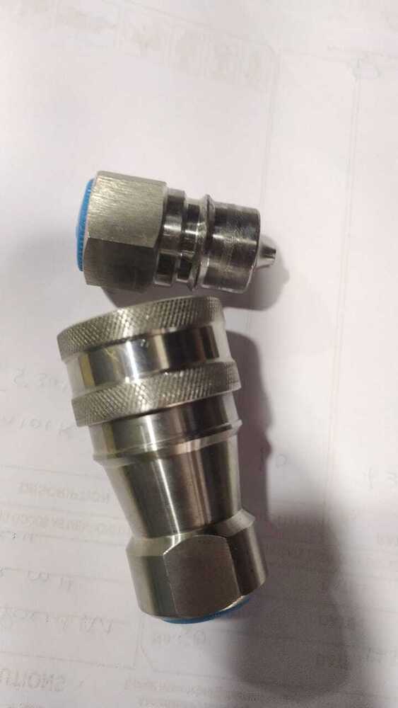 Hydraulic Quick Release Coupling - Ss 304, 1/4 Inch, Silver | Double Check Valve, High Pressure Up To 700 Kg