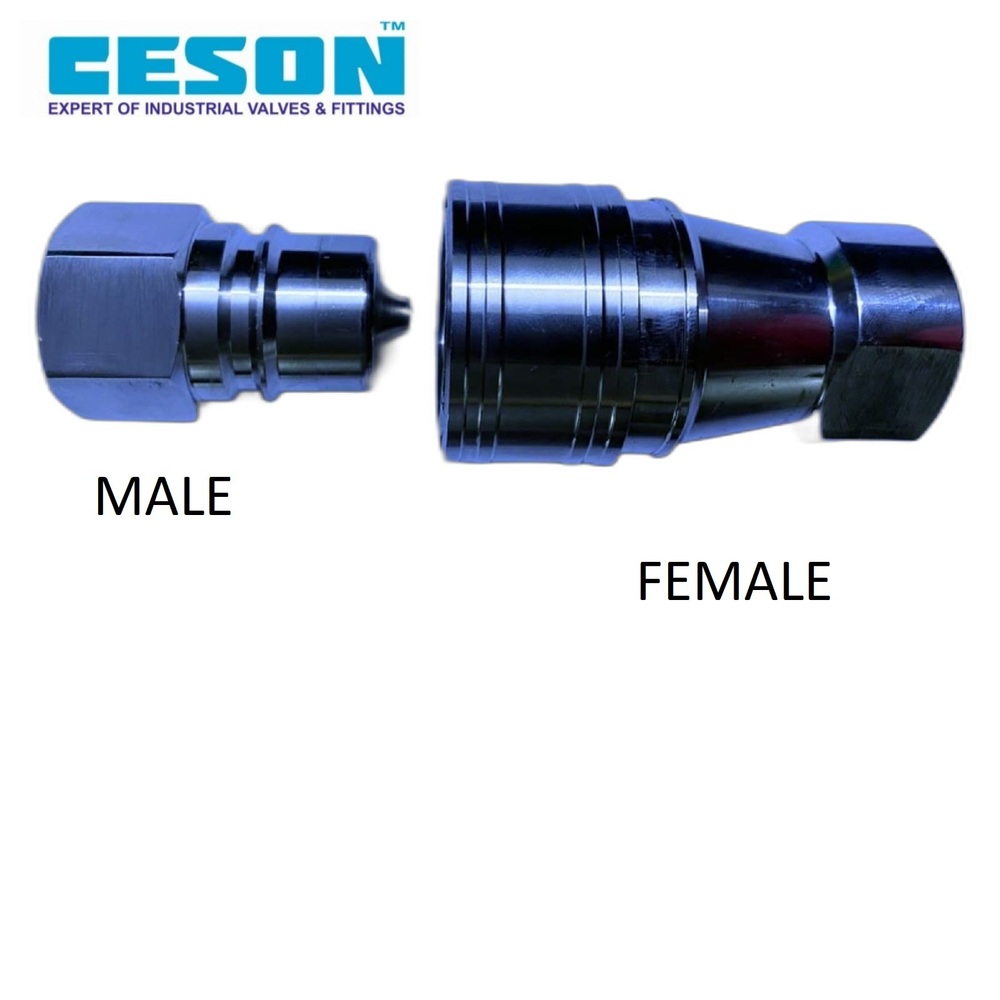Hydraulic Quick Release Coupling - Ss 304, 1/4 Inch, Silver | Double Check Valve, High Pressure Up To 700 Kg