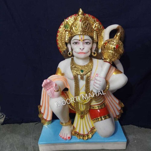 2 Feet Marble Hanuman Statue
