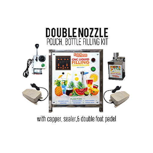 Double Nozzal SS Bottle Filling Machine Kit With Bottle capping Machine