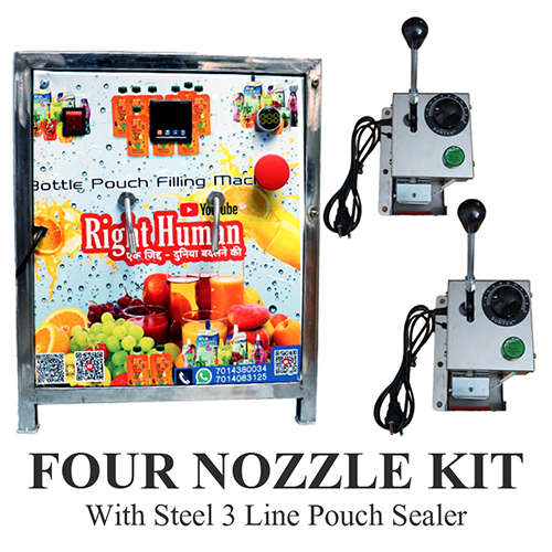 Four Nozzle Pouch Filling Machine With Double Sealer