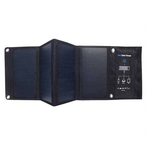 28W Folding Solar Panel - Material: Monocrystalline Silicon
