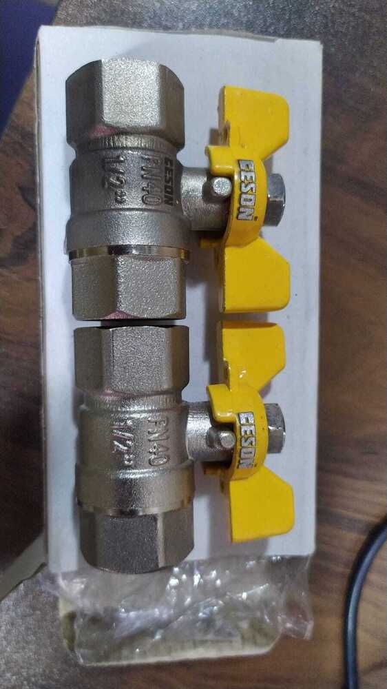 Butterfly Handle Brass Ball Valve - Stainless Steel 1/2 Inch Chrome Finish | Industrial Use 10 Inch Height 165 Gsm Weight