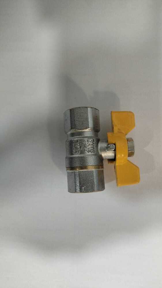 Butterfly Handle Brass Ball Valve - Stainless Steel 1/2 Inch Chrome Finish | Industrial Use 10 Inch Height 165 Gsm Weight