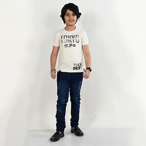 Grey Cotton Lycra T-shirts - Color: Multicolor