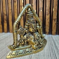 Brass Sitting Lord Balaji in Blessing Position, Gold Finish, For Home & Temple Dcor