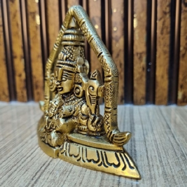 Brass Sitting Lord Balaji in Blessing Position, Gold Finish, For Home & Temple Dcor