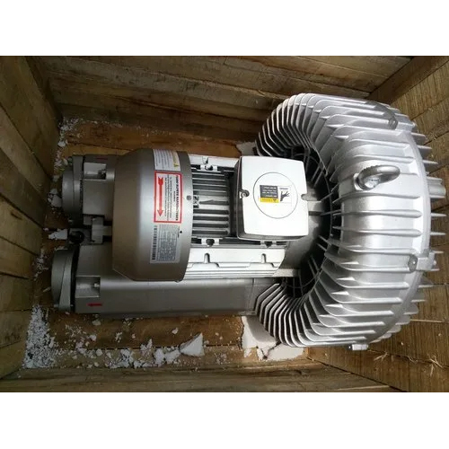 1hp Side Channel Blower - Aluminium Die Cast, Silver Color, 1000 RPM, 220-415 V, 50/60 Hz, Static Vacuum Pressure 150 mbar, 15 Kg Weight | Electric Blower, 1-Year Warranty, Suction Filter 1.5"