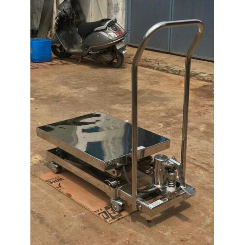 Stainless Steel Hydraulic Lifting Table - Color: Silver