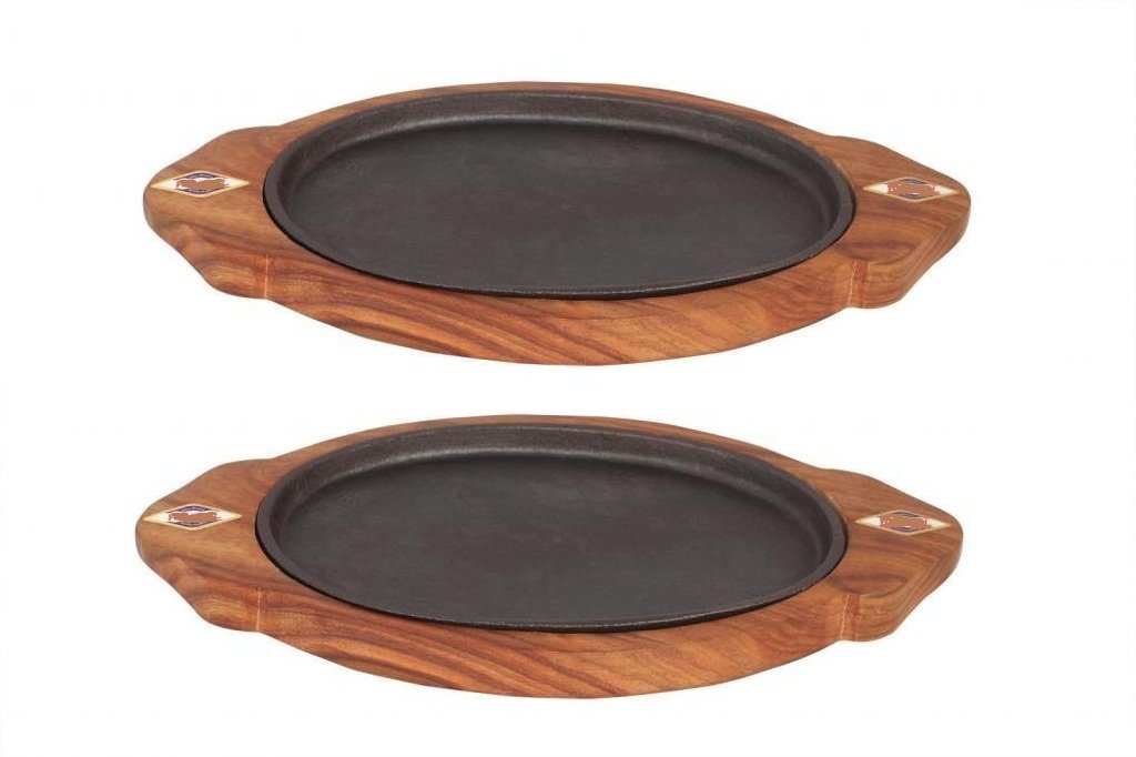 Wood Sizzler Plate, Brown