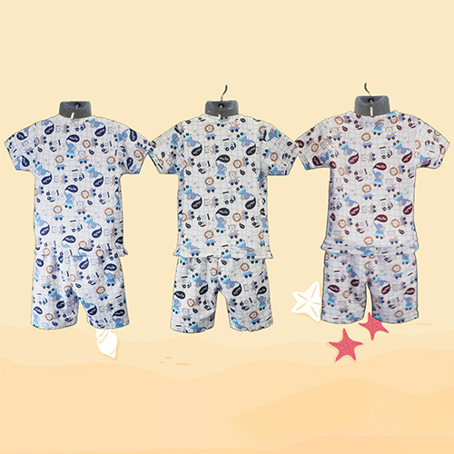 Cs56hs Boys Half Sleeve Cord Set - High Quality Cotton Blend, Multicolor Print Design , Durable And Washable Fashion For Trendy Boys
