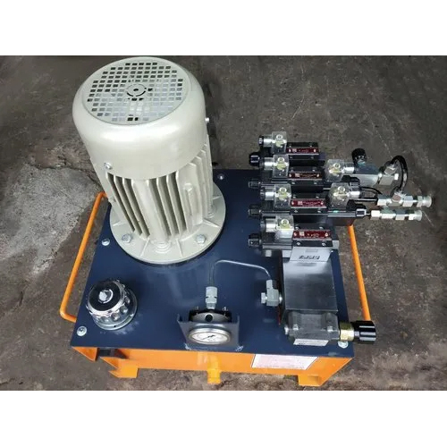 Customized Hydraulic Power Pack - 100 Litre Capacity, 210 Bar Pressure, Electric Powered, Corrosion Resistant, Fully-Automatic, Striking Blue Color, 1440 RPM Speed