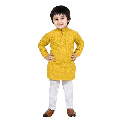 Boys Regular Fit Kurta Pajama Set - Age Group: 7 To 8 Years