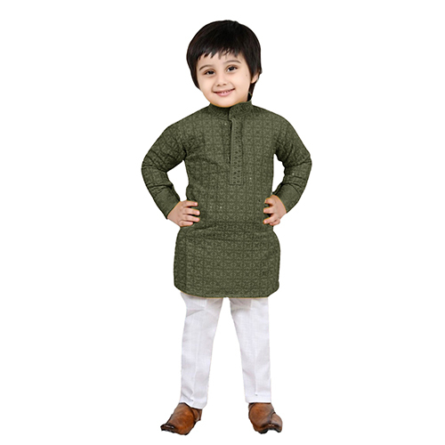 Boys Regular Fit Kurta Pajama Set - Age Group: 7 To 8 Years