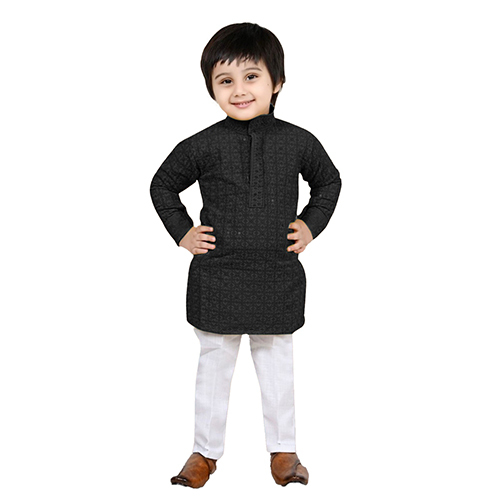 Boys Regular Fit Kurta Pajama Set - Age Group: 7 To 8 Years