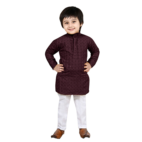 Boys Regular Fit Kurta Pajama Set - Age Group: 7 To 8 Years