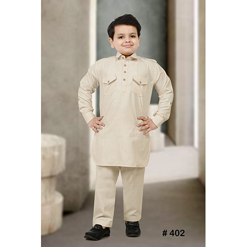 402 Kids Cotton Pathani Suit Set
