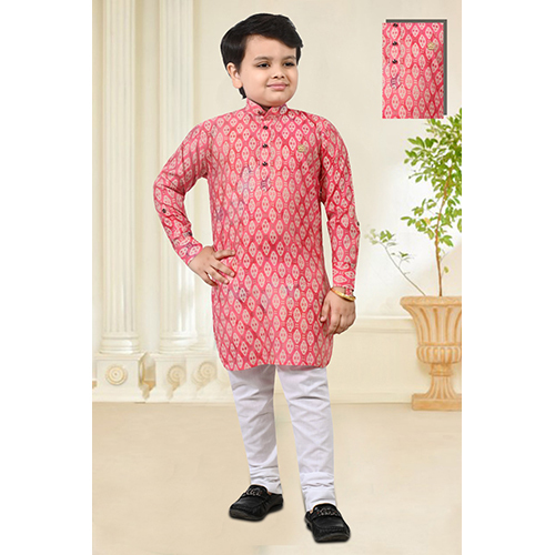 Pink Party Wear Kurta Pajama Set - Age Group: 5 -6 Years And Above