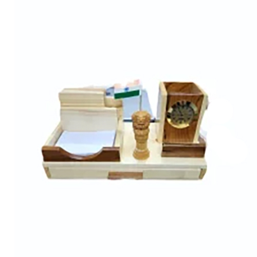 Wooden Pen Stand With Flag
