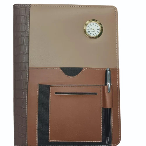 Leather Dairy With Watch