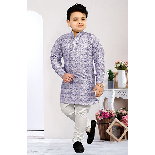 Yellow Printed Kurta Pajama Set - Age Group: 5 -6 Years And Above