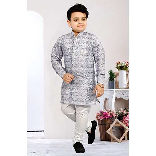 Yellow Printed Kurta Pajama Set - Age Group: 5 -6 Years And Above