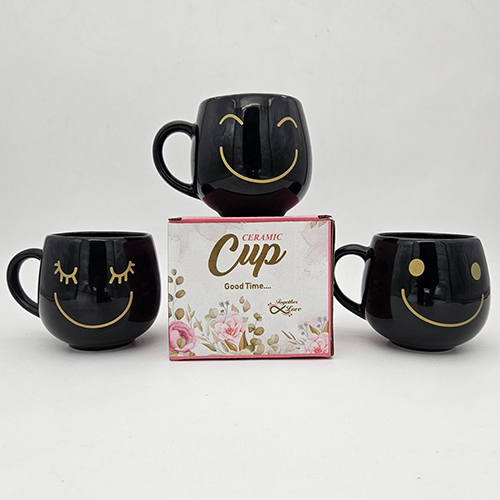 Single Matka Black Smily Cup