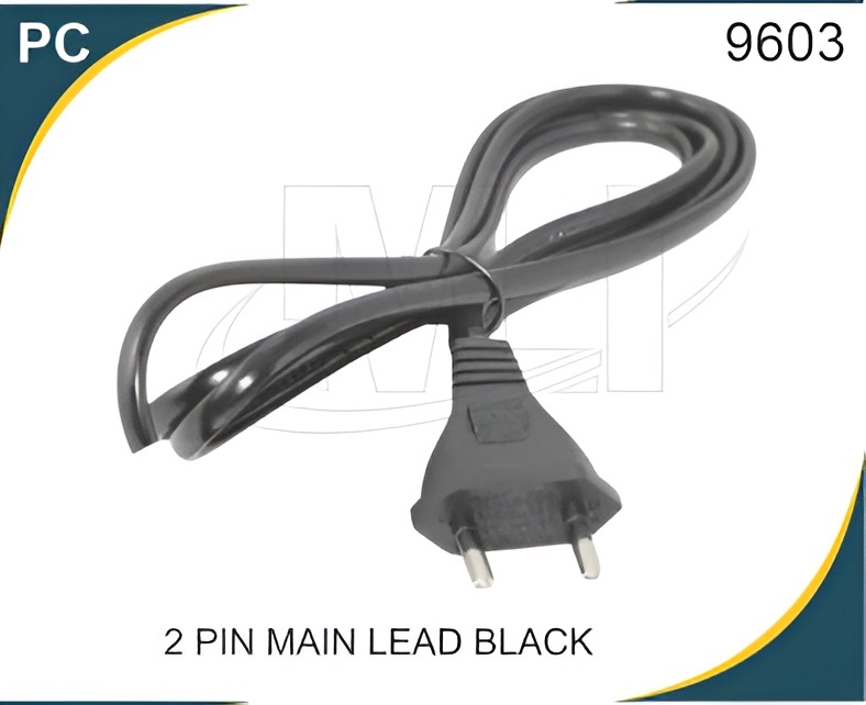 2 PIN MAIN LEAD BLACK
