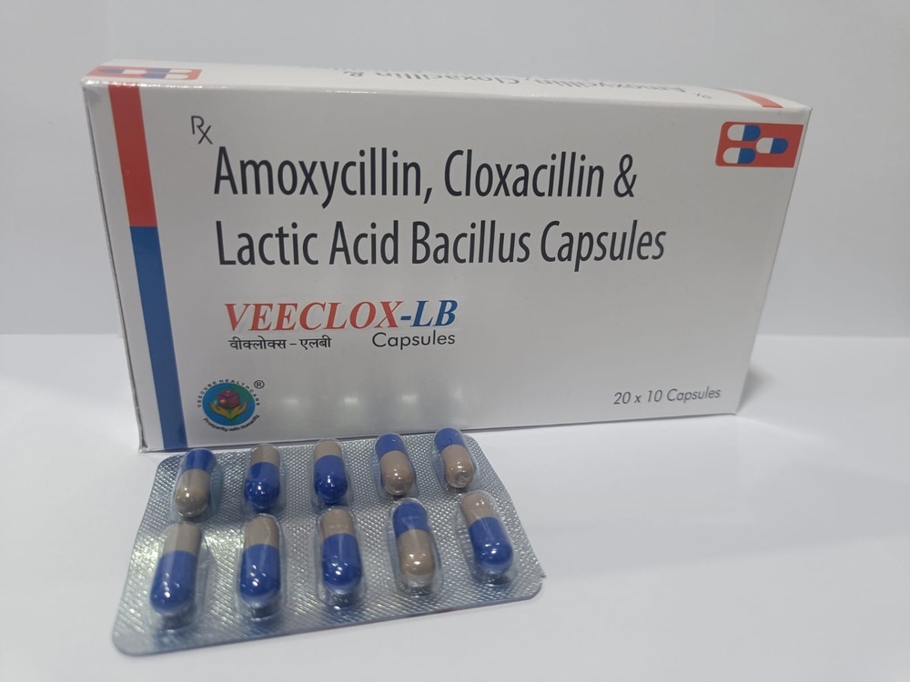 Amoxycillin 250mg  Cloxacillin 250mg  Lactic acid Bacillus 60 Billion Spores