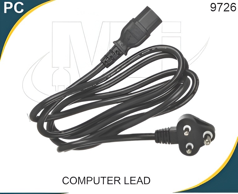 COMPUTER LEAD - 4 sq. mm PVC Insulated, Black SS Conductor, Shock Proof, Flame Retardant Power Supply Cord