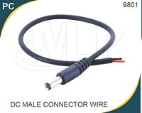 Dc Male Connector With Wire - Copper Material, 5a Current Rating, Black And Red Color | Secure Soldered Connections, Verify Polarity Alignment