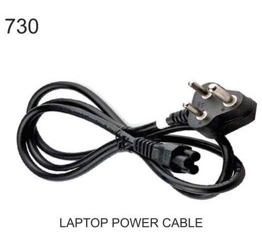 Laptop Power Cable - Durable PVC, 6 Feet Length, Black Color | High Efficiency, Universal Compatibility