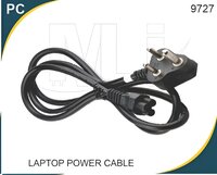 Laptop Power Cable - Durable Pvc, 6 Feet Length, Black Color | High Efficiency, Universal Compatibility