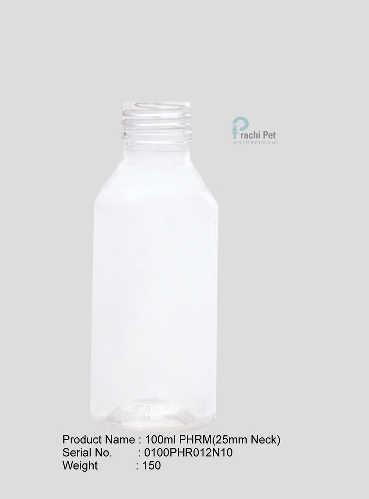 100ml Pharma Natural - Plastic, 25mm Neck Size, Natural Color, 12.5g Weight | Versatile Sizes and Shapes for Oral Syrup Dosage