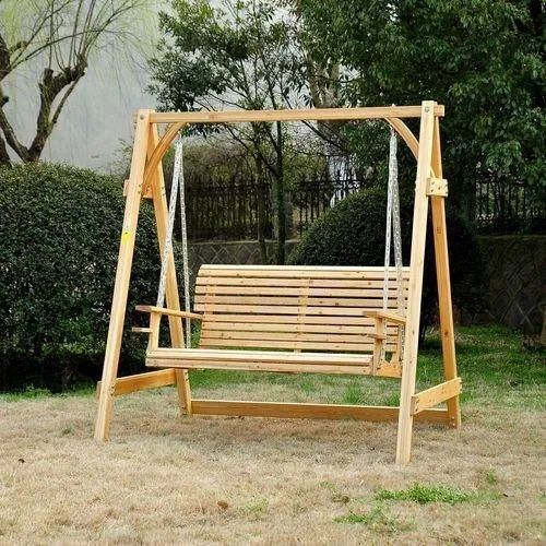 3 Seater Outdoor Modern Garden Wooden Swing