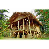 Modern Bamboo House - High-quality Wooden Material, Rustic Wooden Floor, Pvc Sliding Doors | Customizable Color, Ideal For Villas, Hotels, And Restaurants