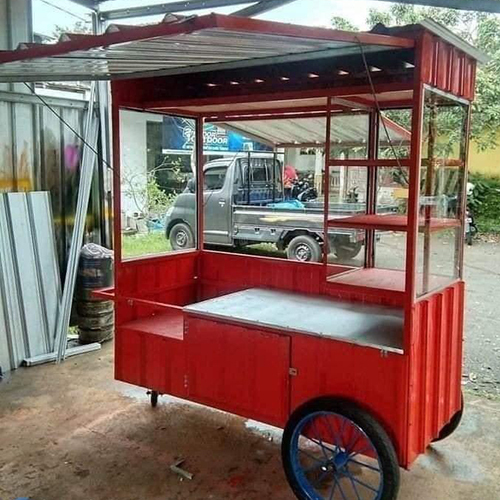 Portable Food Cart - Stainless Steel, Multiple Sizes Available, Customizable Colors - Polished Surface, Storage Space, Sink, Counter for Food Preparation and Serving