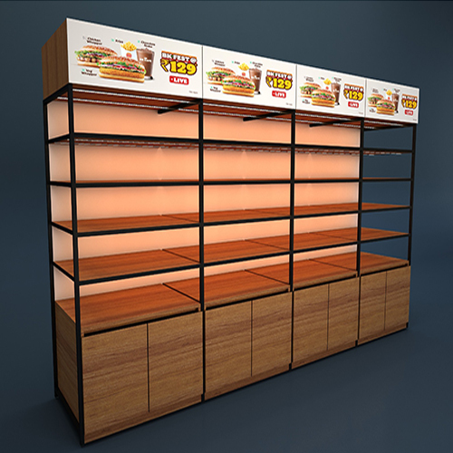 Customized Wooden Display Rack - Color: Brown