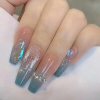 Cherrybox 24 Pack Nail Tips - Solid, Standard Size | Blue Color Code, Ideal For Nail Art And Diy Creations