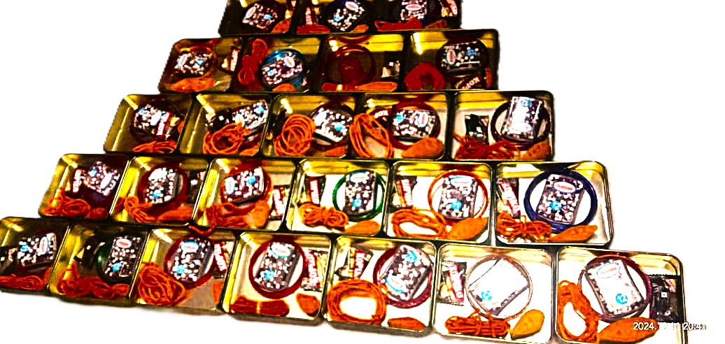 Return Gift Tin Box For Wedding - Tinplate, 5x5x1 Inch, Multicolor | Food Safe, Golden Lacquer, Offset Printed Finish, 0.10 Kg Capacity